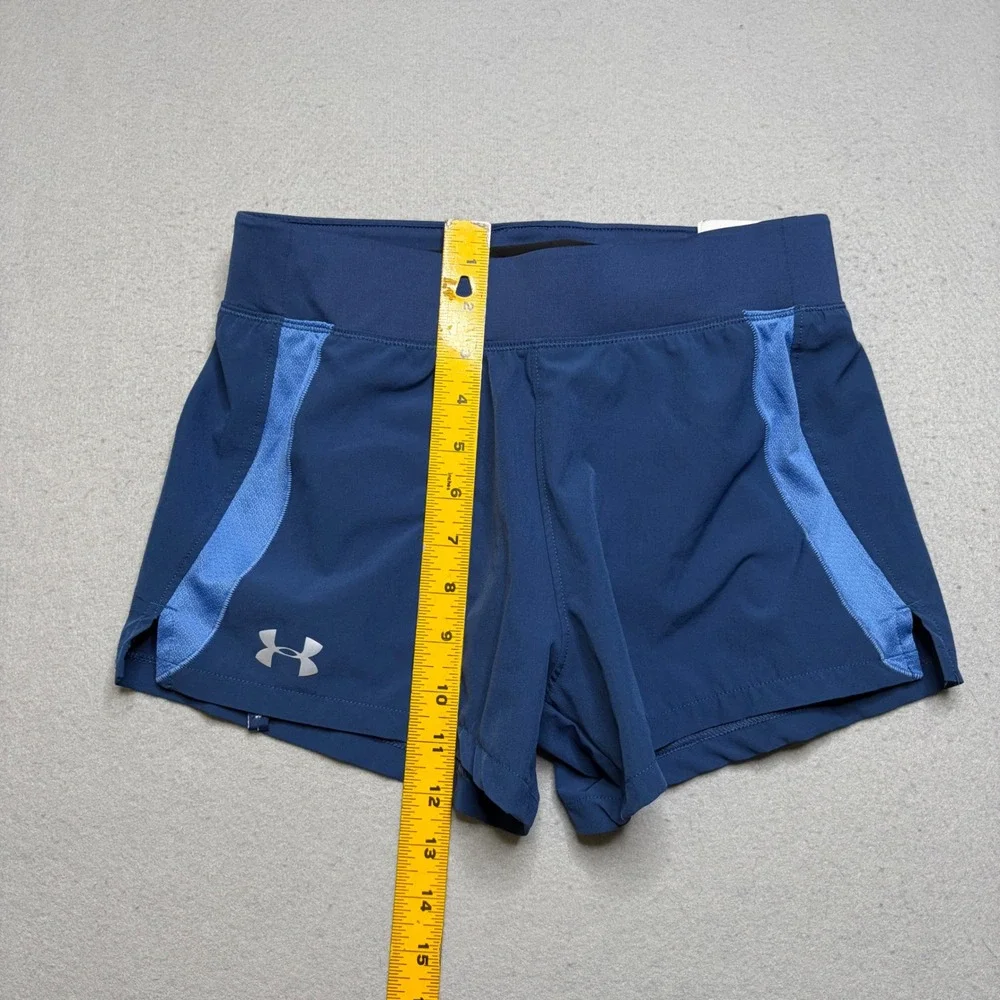 Under Armour Shorts Womens XS Blue Speedpocket HeatGear Running Athletic